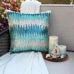 Melting Aquas - Blue Art Silk Throw Pillow Cover