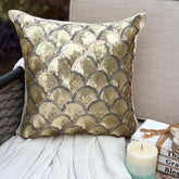 Singing Mermaid - Grey Art Silk Throw Pillow Cover