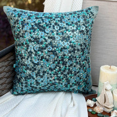 Sea The Dream - Blue Art Silk Throw Pillow Cover