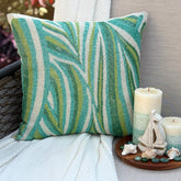 Cool Maldives - Green Silk Throw Pillow Cover