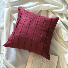 Deep Burgundy Love Tune - Burgundy Suede Throw Pillow Cover