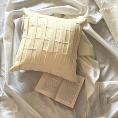 Cream Love Tune - Cream Suede Throw Pillow Cover
