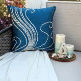 Undersea Magic - Blue Art Silk Decorative Euro Sham