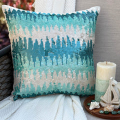 Melting Aquas - Blue Art Silk Throw Pillow Cover