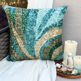 Waves Are Scenic - Blue Art Silk Throw Pillow Cover