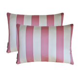 Pink Stripe Delight Lumbar Pillow Cover