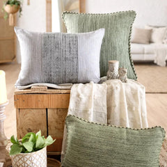 Sage Green Linen Lumbar Pillow Cover - June Sage