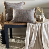 Jute Carnival - Grey Jute Throw Pillow Cover