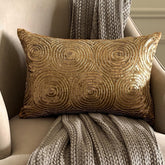 All Eyes On Gold - Art Silk Gold Decorative Lumbar Pillow Cover
