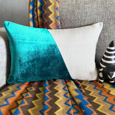Velutinous Teal Lumbar Pillow Cover