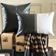 Lux Black Lumbar Pillow Cover