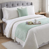Tessellation Blue Decorative Bed Runner and Pillow Cover