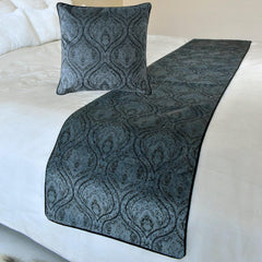 Beatrice - Suede Gray Decorative Bed Runner and Pillow Cover