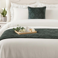 Beatrice - Suede Gray Decorative Bed Runner and Pillow Cover