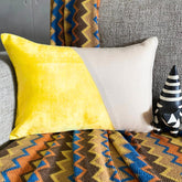 Velutinous Yellow Lumbar Pillow Cover