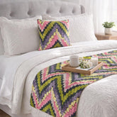 Artful Chevron Decorative Bed Runner and Pillow Cover