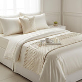 Glazed Satin Decorative Bed Runner and Pillow Cover