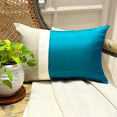 Turquoise Silk Essence Lumbar Pillow Cover