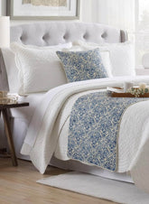 Farzeen Blue Decorative Bed Runner and Pillow Cover