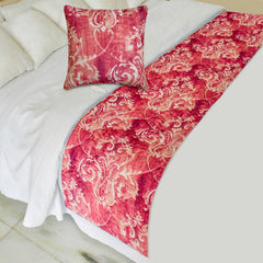 Pink Dalliance - Velvet Pink Decorative Bed Runner and Pillow Cover