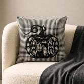 Black Jacquard Decorative Throw Pillow Cover - Classic Pumpkin