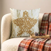 Gold Velvet Handmade Throw Pillow Cover - Xmas Star