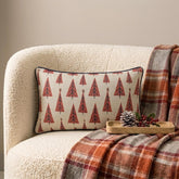 Red Jacquard Decorative Lumbar Pillow Cover - Jolly Tree