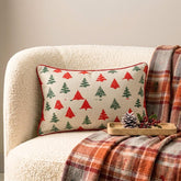 Green & Red Jacquard Decorative Lumbar Pillow Cover - Merry Pine