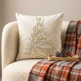 White Velvet Decorative Throw Pillow Cover - Crystal Pine