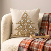 Auric Tree - Gold Linen Decorative Throw Pillow Cover