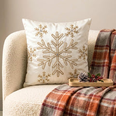 White Silk Decorative Throw Pillow Cover - Dewdrop Flake