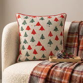 Red Jacquard Woven Decorative Throw Pillow Cover - Cheery Pine