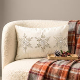 White Velvet Decorative Lumbar Pillow Cover - Shimmer Frost