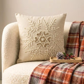 Beige Linen Decorative Throw Pillow Cover - Pearl Flake