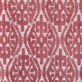 Moroccan Red And White Cototn Linen Fabric By The Yard