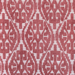 Moroccan Red And White Cototn Linen Fabric By The Yard