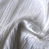 White (Crushed) Art Silk / Faux Silk Fabric By The Yard