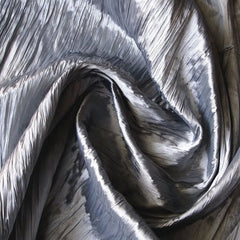 Silver Gray (Crushed) Art Silk / Faux Silk Fabric By The Yard