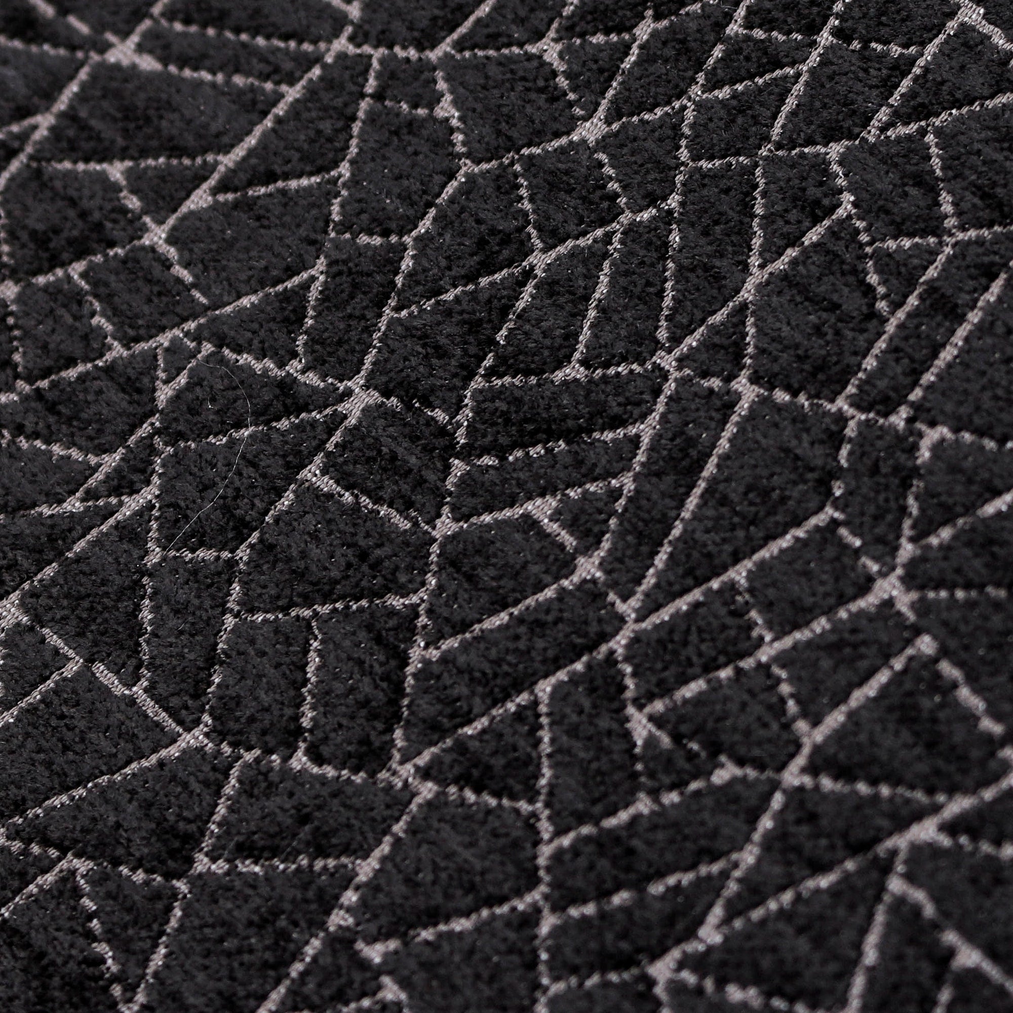 Black Web Jacquard Velvet Fabric By The Yard