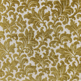 Chartreuse Flowers Jacquard Velvet Fabric By The Yard