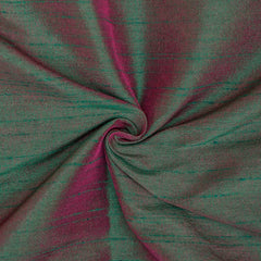 Green And Fuchsia Faux Silk Fabric By The Yard