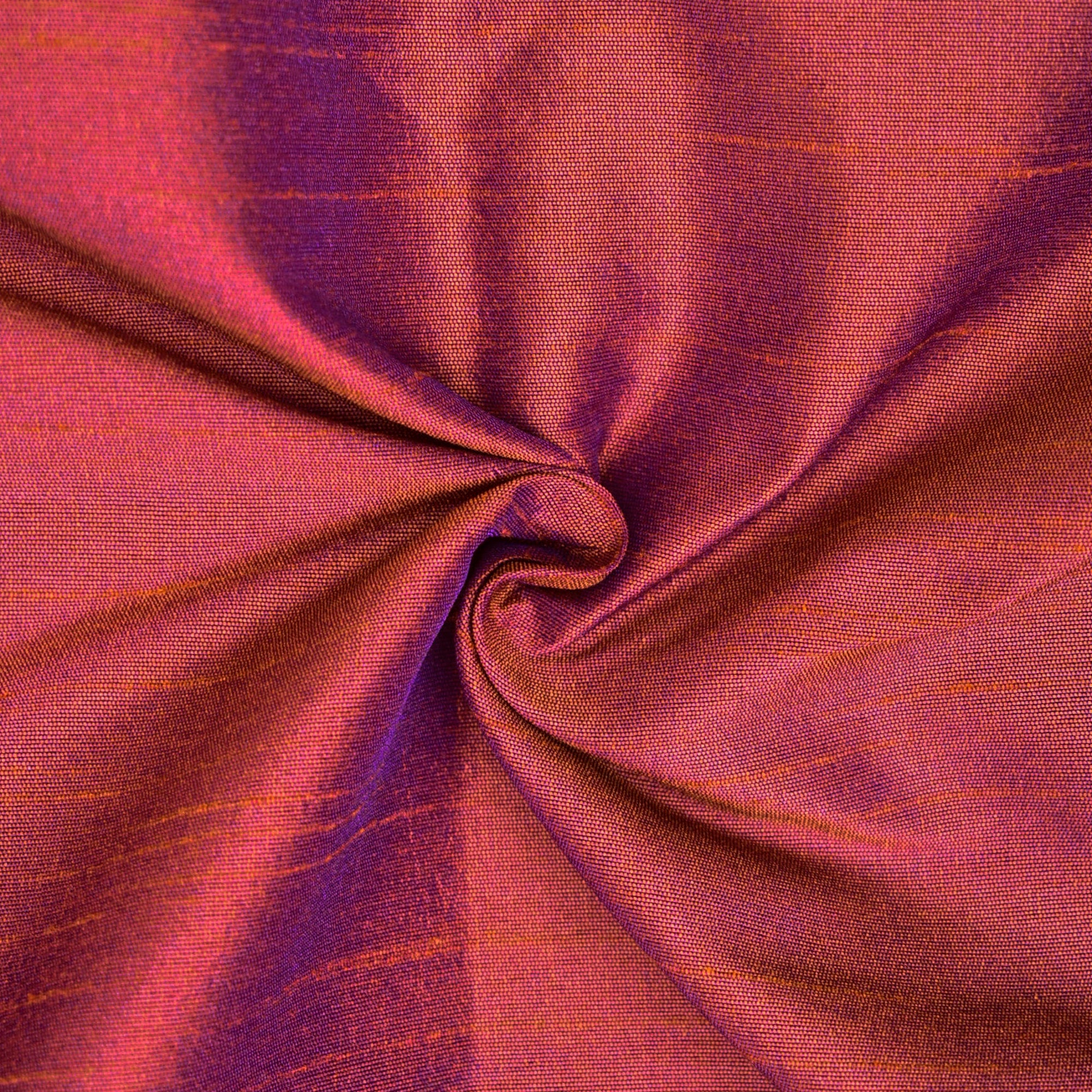 Rust And Purple Faux Silk Fabric By The Yard