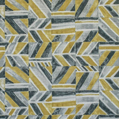 Gray, Chartreuse, Ivory Cotton Fabric by the Yard