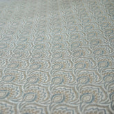 Teal & Cream Jacquard Weaved Fabric by the Yard