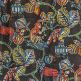 Black, Red, Green Printed Cotton Fabric by the Yard