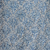 Shades of Blue Cotton Embroidery Fabric by the Yard