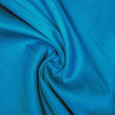 Turquoise Blue 100% Pure Silk Fabric By The Yard