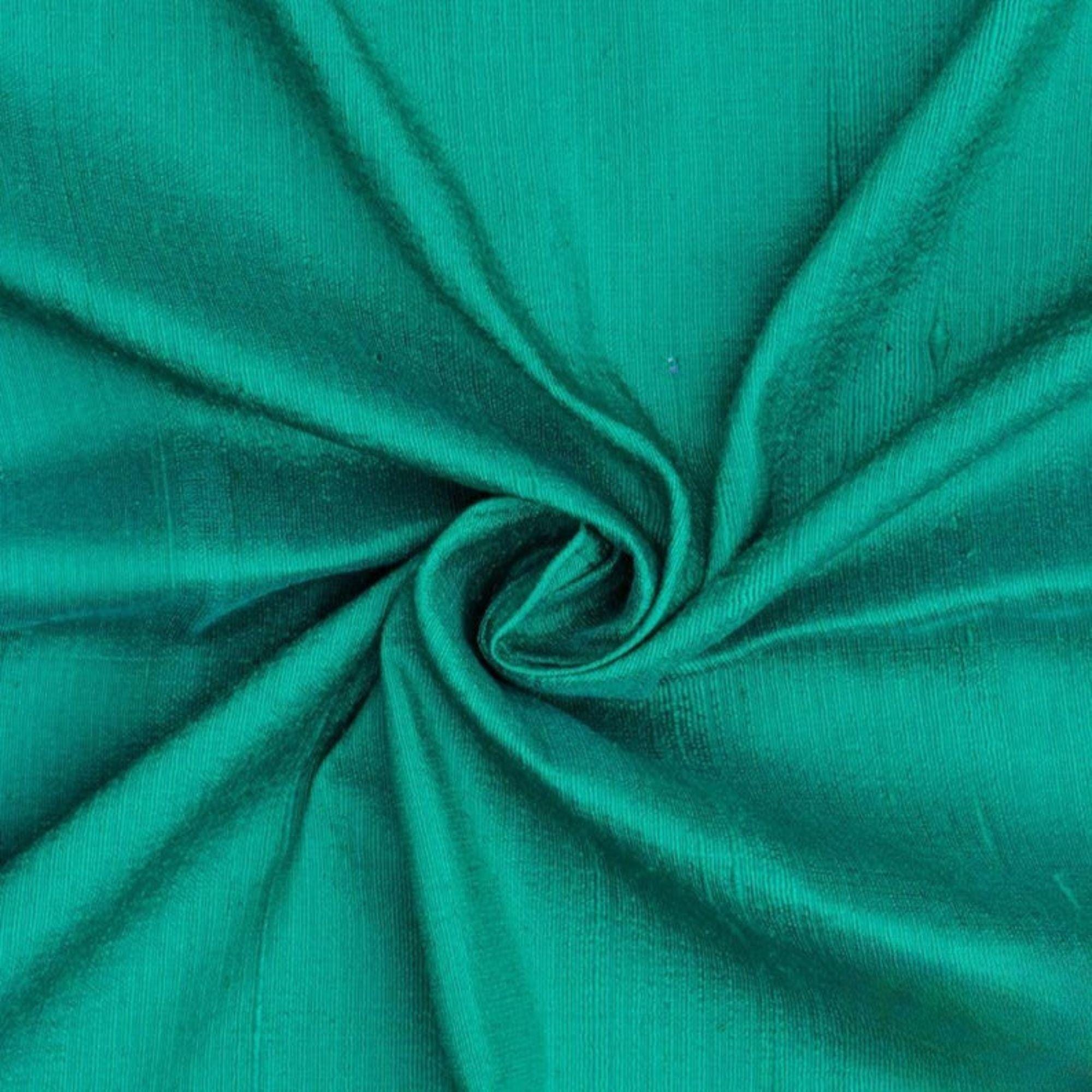 Emerald Green Silk Dupioni Fabric By The Yard