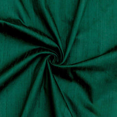 Dark Green Silk Dupioni Fabric By The Yard