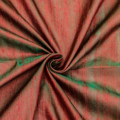 Red, Green Silk Dupioni Fabric By The Yard